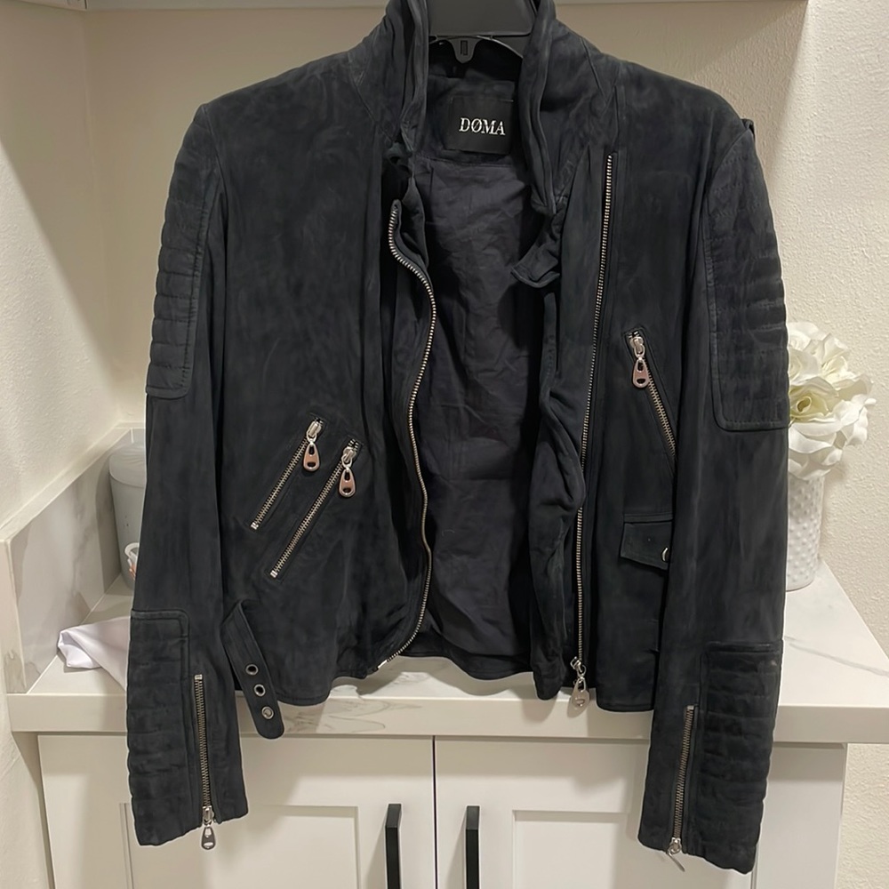 DOMA suede motto jacket